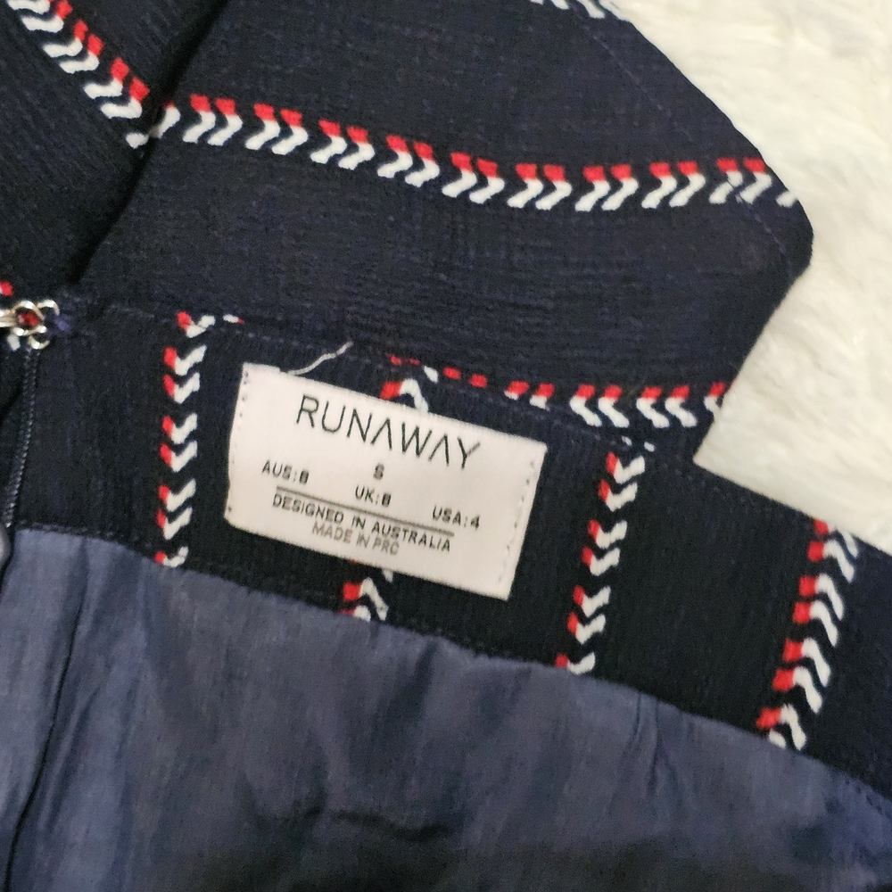 Away Navy and Red Striped High Low Dress - Picture 10 of 11